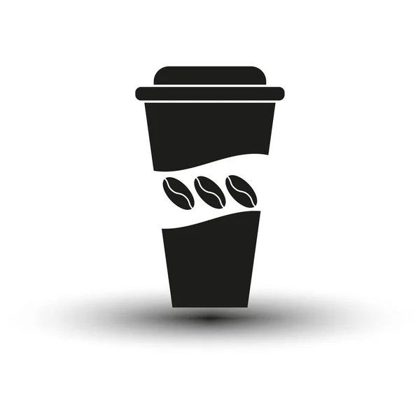 可处置的咖啡杯图标 矢量图解 Eps 股票形象 图库插图