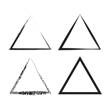 Grunge üçgen fırça dokusu seti. Vektör çizimi. EPS 10. Resim yükle.