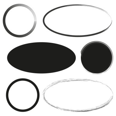 Bir dizi grunge oval çerçeve. Vektör çizimi. EPS 10. Resim yükle.