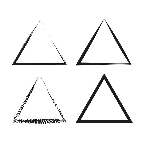 Набор текстуры кисти гранжевого треугольника. Векторная иллюстрация. EPS 10. Изображение.