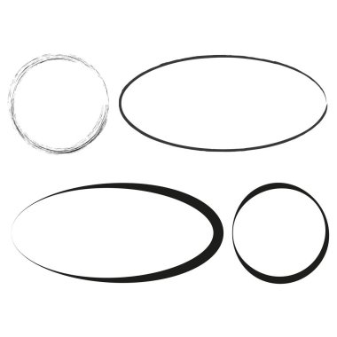 Bir dizi grunge oval çerçeve. Vektör çizimi. EPS 10. Resim yükle.