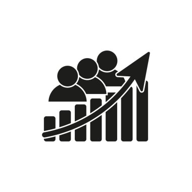 Seyirci büyüme ikonu. Web sitesi için simge. Vektör çizimi. EPS10.