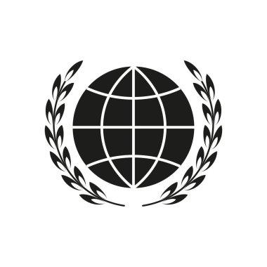 Küresel amblem simgesi. Vektör çizimi. EPS 10. Resim yükle.