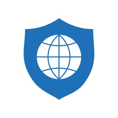 Küresel kalkan simgesi. Vektör çizimi. EPS 10. Resim yükle.