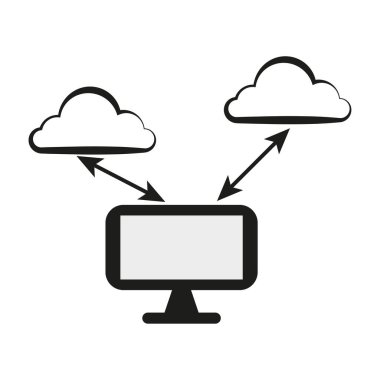 Bulut depolama ikonu. Vektör çizimi. EPS 10. Resim yükle.