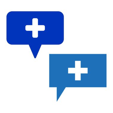 Sağlık danışma mesajı ikonu. Vektör çizimi. EPS 10. Resim yükle.