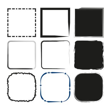 Set of grunge square. Vector illustration. EPS 10. Stock image. clipart