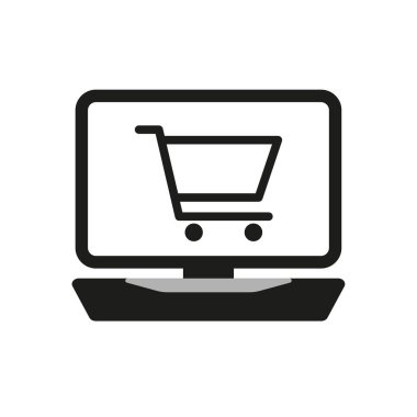 İnternet alışveriş simgesi. Vektör çizimi. EPS 10. Resim yükle.