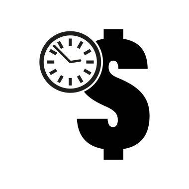 Dolar kredi ikonu. Dolar saat simgesi. Vektör çizimi. EPS 10. Resim yükle.