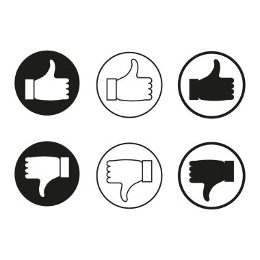 Baş parmak yukarı ve baş parmak aşağı simge. Vektör çizimi. EPS 10. Resim yükle.