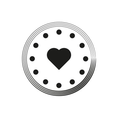 Yürekli saat. Vektör çizimi. EPS 10. Resim yükle.