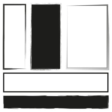 Grunge tarzı kare ve dikdörtgen şekiller. Vektör çizimi. EPS 10. Resim yükle.