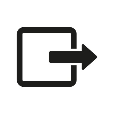 Çıkış işareti var. Vektör çizimi. EPS 10. Resim yükle.