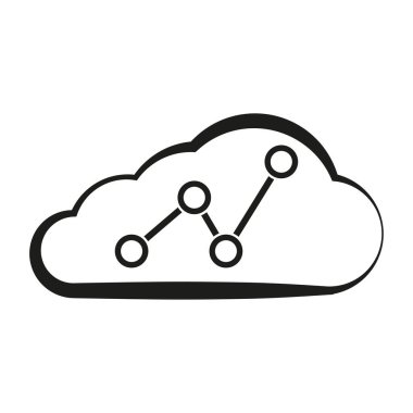 İş dünyasının analitik simgesi. Grafikli bulut. Vektör çizimi. EPS 10. Resim yükle.