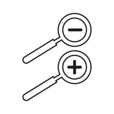 Büyütülmüş çubuk grafik simgesi. Simgeyi analiz et. Vektör çizimi. EPS 10. Resim yükle.
