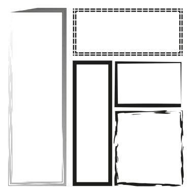 Grunge tarzı kare ve dikdörtgen şekiller. Vektör çizimi. EPS 10. Resim yükle.