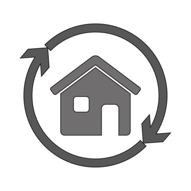 Ev simgesini güncelle. Vektör çizimi. EPS 10. Resim yükle.