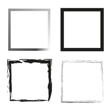 Grunge Square şablon arkaplan seti. Vektör çizimi. EPS 10. Resim yükle.