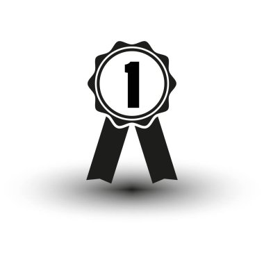 Ödül ikonu. Rosette sembolü. Vektör çizimi. EPS 10. Resim yükle.