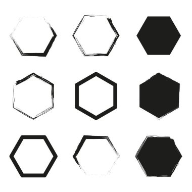 Grunge altıgen. Vektör çizimi. EPS 10. Resim yükle.