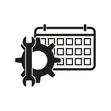 Takvim ayarları dişli simgesi. Vektör çizimi. EPS 10. Resim yükle.