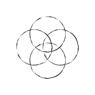 Üst üste binen daireler şeklinde. Geometrik kesişen daireler. Vektör çizimi. EPS 10. Resim yükle.