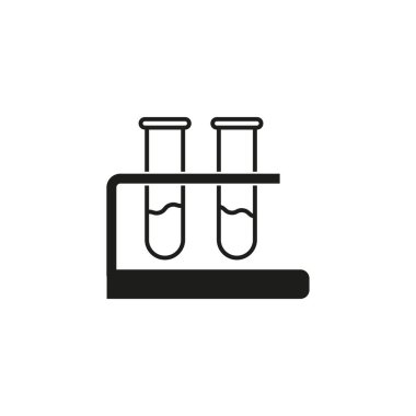 Kimya deney ikonu. Test tüpü simgesi. Vektör çizimi. EPS 10. Resim yükle.