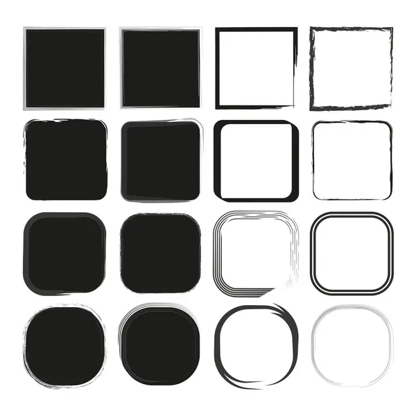 Set Grunge Square Template Vector Illustration Eps Stock Image — Stock Vector