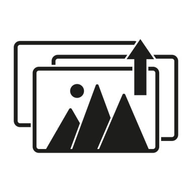 Fotoğraf simgesini yükle. Vektör çizimi. EPS 10. Resim yükle.