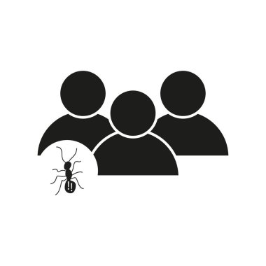 Kullanıcı, virüs simgesi. Siber element ve güvenlik ikonu. Vektör çizimi. EPS 10. Resim yükle.