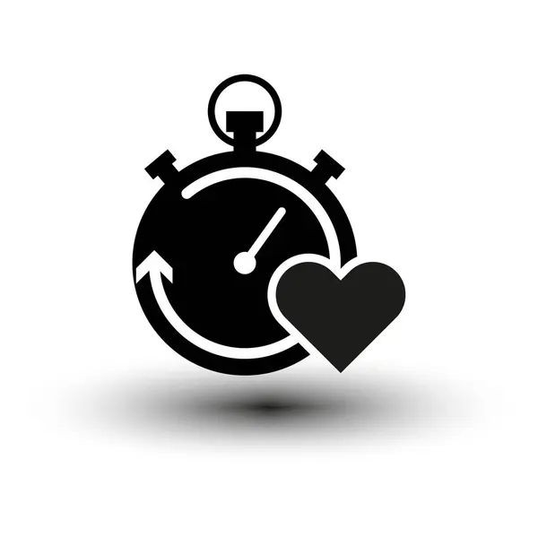 Stopwatch Heart Icon Vector Illustration Eps Stock Image — Stock Vector
