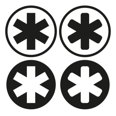 Asterisk yıldız ikonu. Vektör çizimi. EPS 10. Resim yükle.