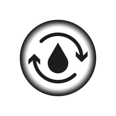 Su ikonunun geri dönüşümü. Vektör çizimi. EPS 10. Resim yükle.