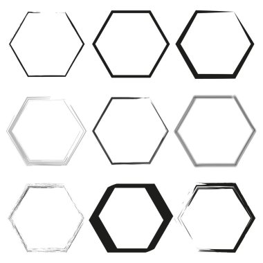 Boyalı altıgen koleksiyonu. Vektör çizimi. EPS 10. Resim yükle