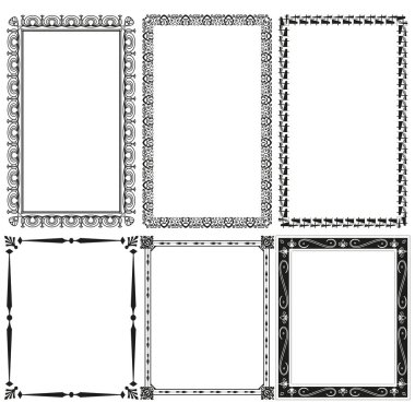 Dekoratif çerçeveler ve sınırlar. Vektör çizimi. EPS 10. Resim yükle.
