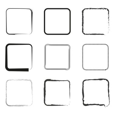 Elle çizilmiş kare çerçeve. Vektör çizimi. EPS 10. Resim yükle.