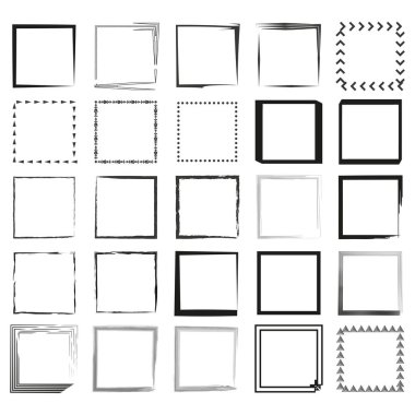 Elle çizilmiş kare çerçeve. Vektör çizimi. EPS 10. Resim yükle.