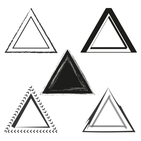 треугольники. Концептуальное искусство. Пятна от кисти чернил. Векторная иллюстрация. Изображение.