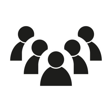 İş adamı sembolünün takım çalışması. Grup insanları simgesi. Vektör çizimi. EPS 10. Resim yükle.