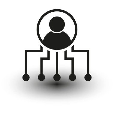 İnsanlar ikona bağlandı. Halkın ağ sembolü. Vektör çizimi. EPS 10. Resim yükle.