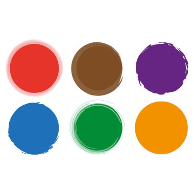 Renkli daire seti. Canlı geometrik sanat eserleri. Parlak, soyut. Vektör çizimi. EPS 10. Resim yükle.