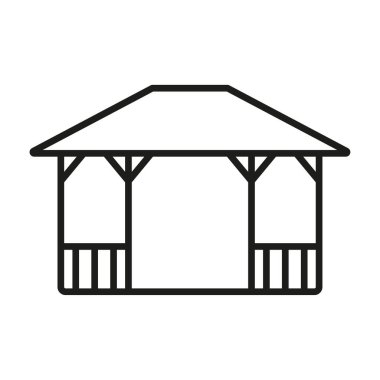 Çardak yapı simgesi. Açık hava rahatlama alanı. Vektör çizimi. EPS 10. Resim yükle.