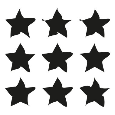 Yıldız şekilleri ayarlandı. Silüet tasarımı. Modern vektör modeli. Vektör çizimi. EPS 10. Resim yükle.