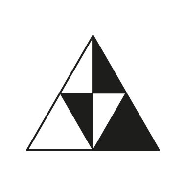 Geometrik üçgen deseni. Kontrast soyut tasarım. Simetri, minimalizm. Vektör çizimi. EPS 10. Resim yükle.