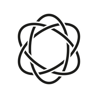 Çemberler birbirine geçmiş. Birlik karmaşıklık sanatı. Basit, sonsuz. Vektör çizimi. EPS 10. Resim yükle.