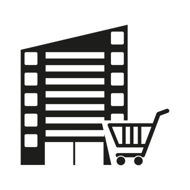 Shopping Cart and Barcode Icon. Vector illustration. EPS 10. Stock image. clipart