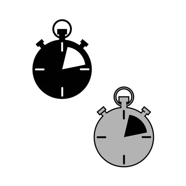 Icônes Chronomètre Réglées Symboles Mesure Temps Conception Vecteur Chronomètre Illustration — Image vectorielle