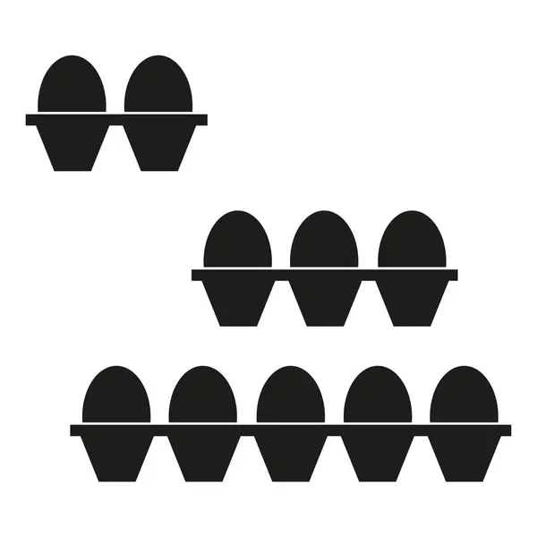 卵カートンアイコンセット さまざまな卵の容器のサイズ ベクトルイラスト Eps10について ストックイメージ — ストックベクタ