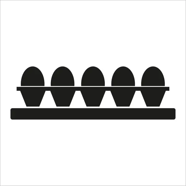 Porte Œufs Avec Silhouette Œufs Icône Ustensiles Cuisine Ustensiles Cuisine — Image vectorielle