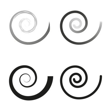 Spiral tasarım elementleri ayarlandı. Soyut girdap simgeleri. Vektör çizimi. EPS 10. Resim yükle.
